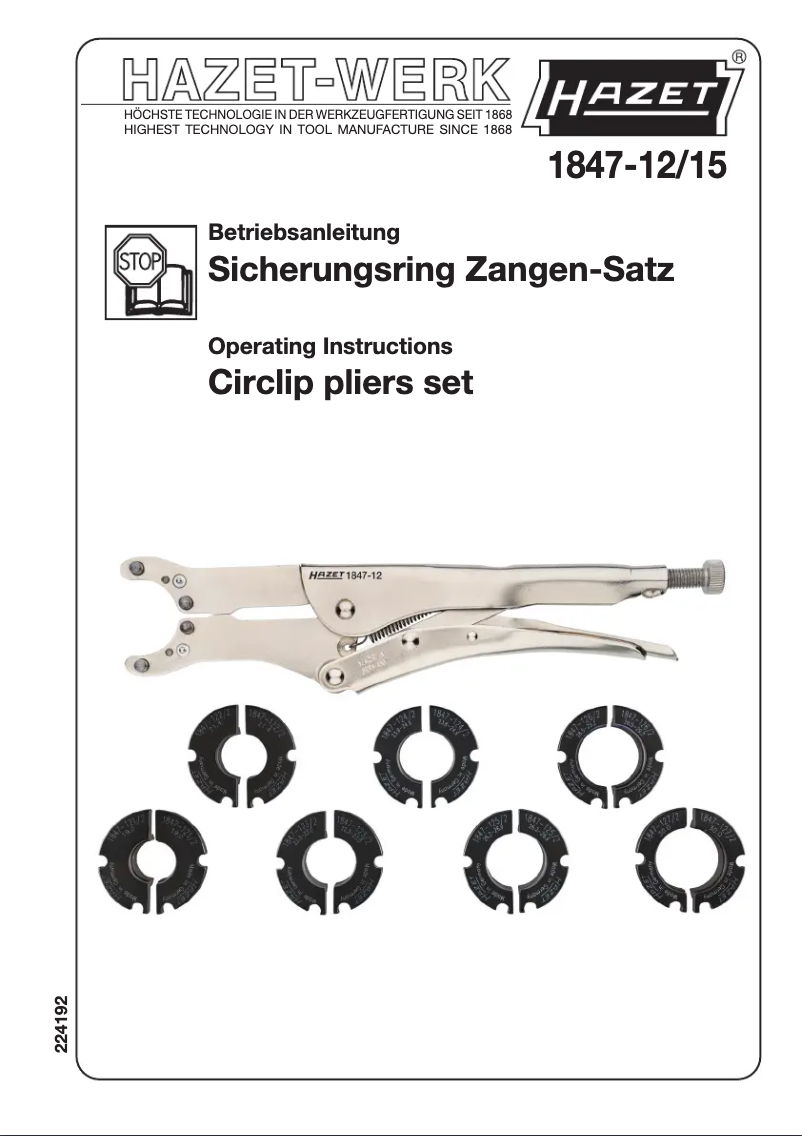 Image de la première page du manuel de l'appareil 1847-12/15