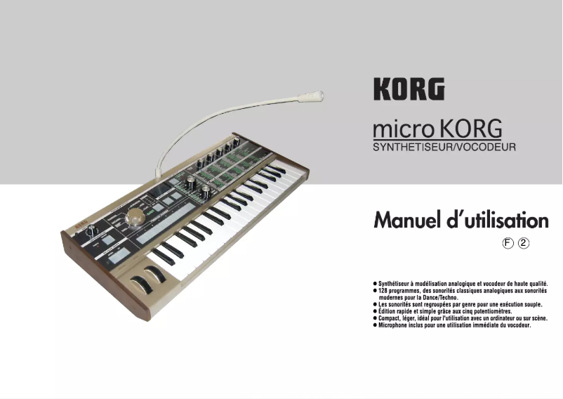 Page n°1 - Manuel utilisateur Korg microKorg