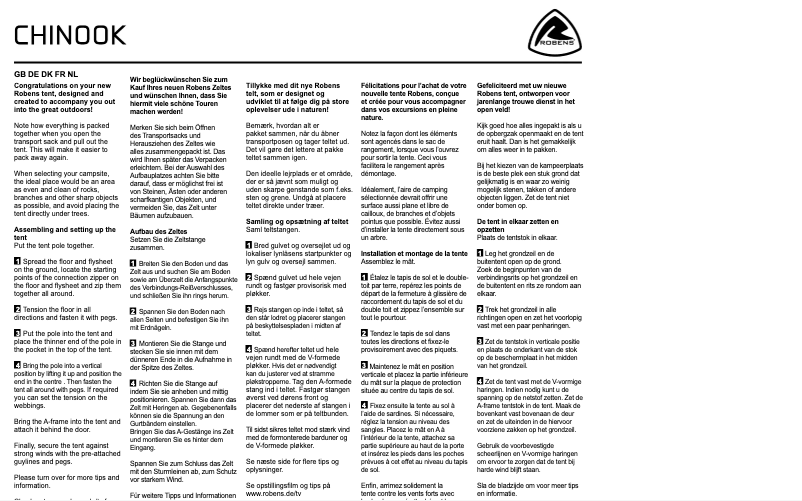 Page 1 de la notice Manuel utilisateur Robens Chinook