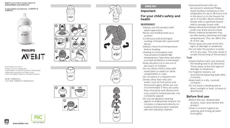 Page 1 de la notice Manuel utilisateur Philips Avent SCD212