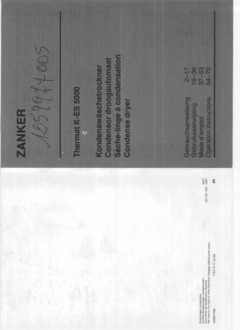 Image de la première page du manuel de l'appareil KES 5000