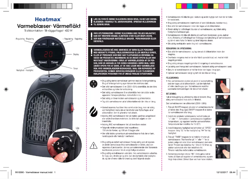 Page 1 de la notice Manuel utilisateur Heatmax WP-QN09