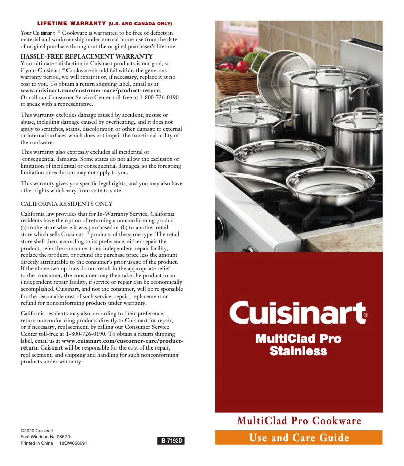 Page n°1 - Manuel utilisateur Cuisinart MCP55-30N