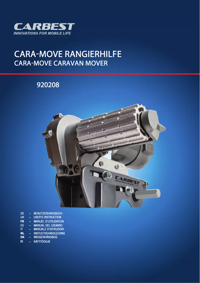 Page n°1 - Manuel utilisateur Carbest Cara-Move 920208