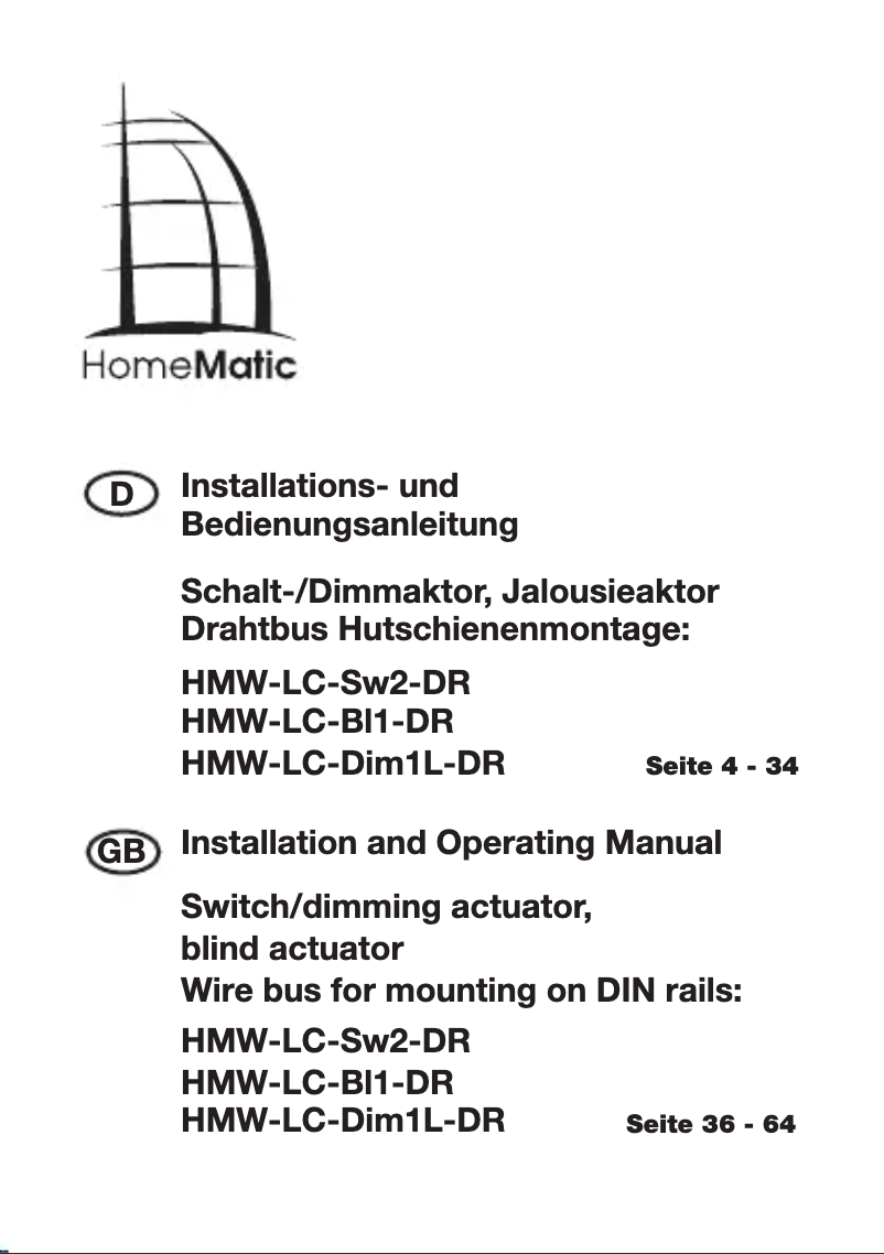 Image de la première page du manuel de l'appareil HMW-LC-Bl1-DR