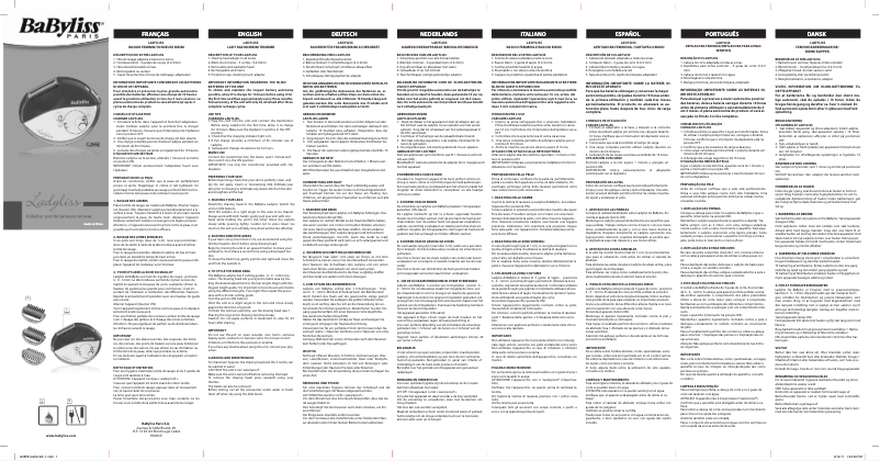 Page 1 de la notice Manuel utilisateur BaByliss G285E