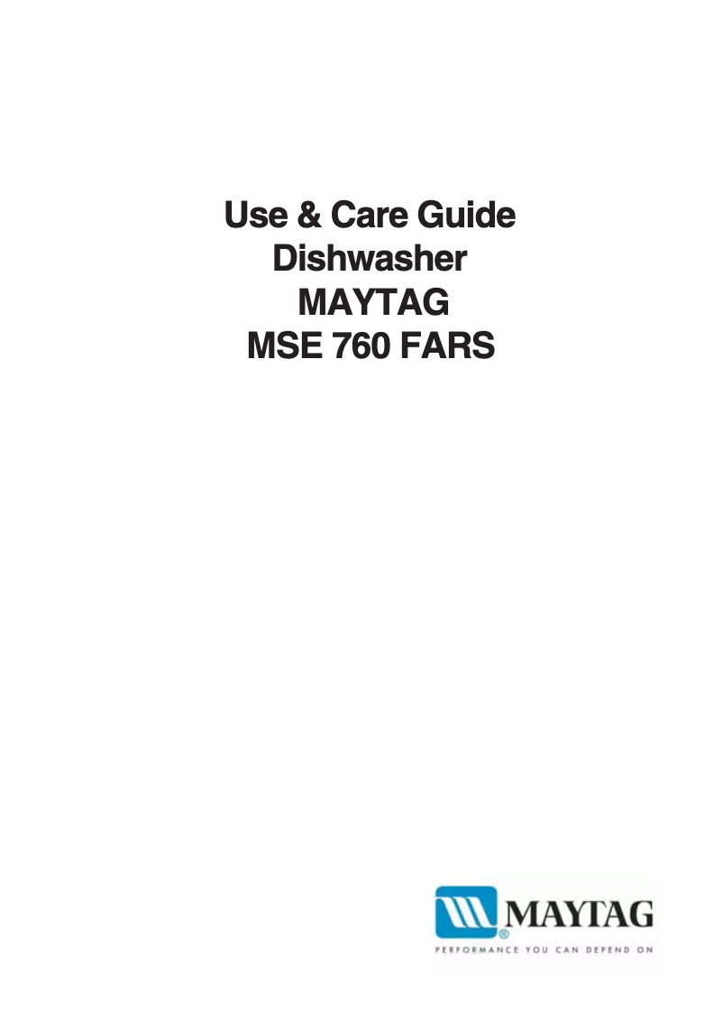 Page 1 de la notice Manuel utilisateur Maytag MSE760FARS