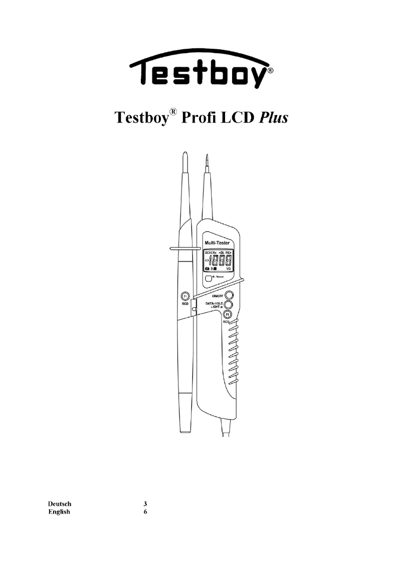 Page n°1 - Manuel utilisateur Testboy Profi LCD Plus