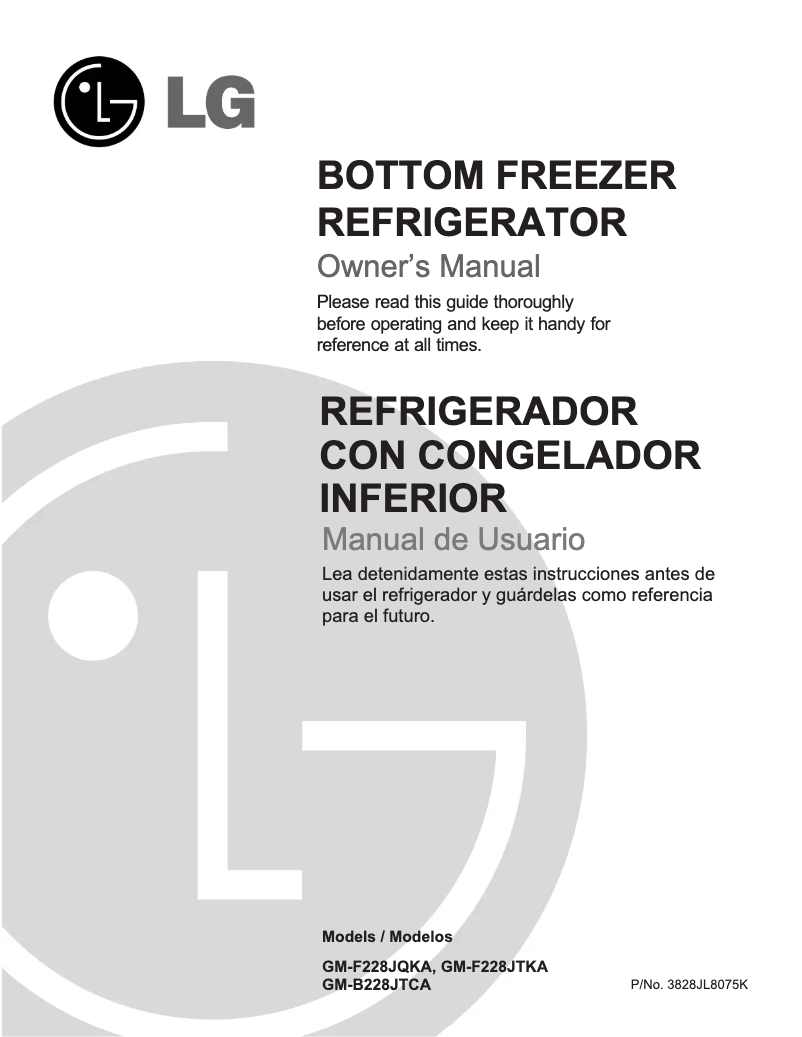 Page 1 de la notice Manuel utilisateur LG GM-F228JTKA