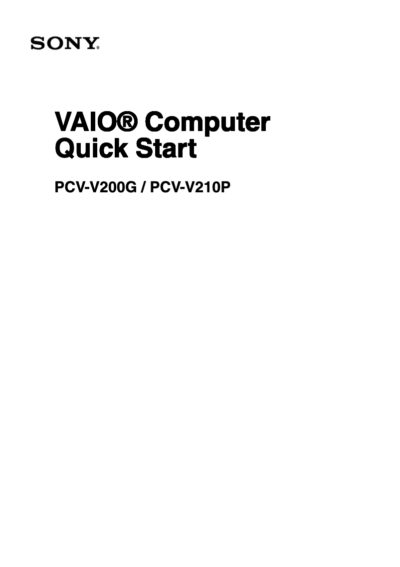 Image de la première page du manuel de l'appareil Vaio PCV-V200G