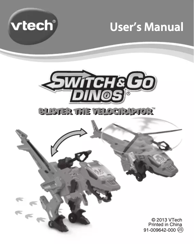 Page 1 de la notice Manuel utilisateur Vtech Switch & Go Dinos