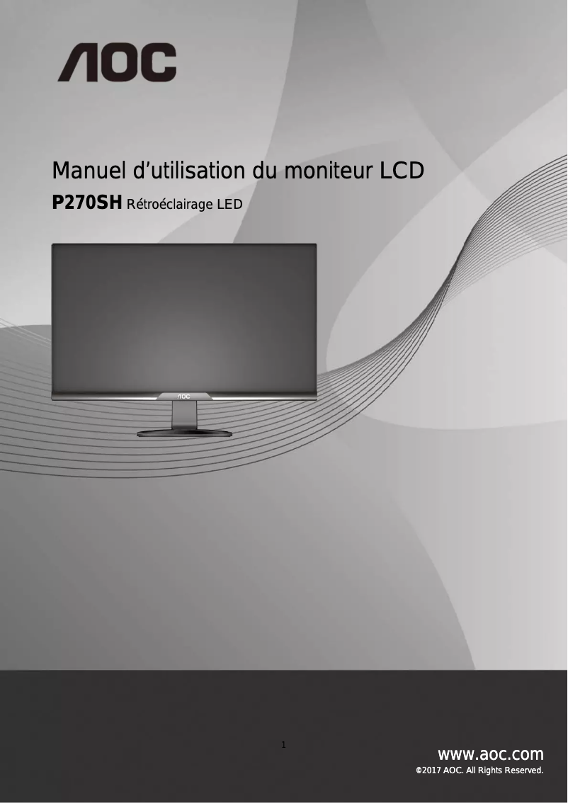 Page n°1 - Manuel utilisateur AOC Value-line P270SH