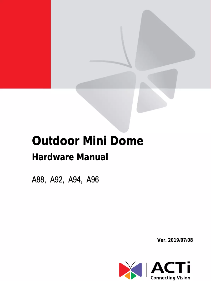 Page 1 de la notice Mode d'emploi ACTi A96