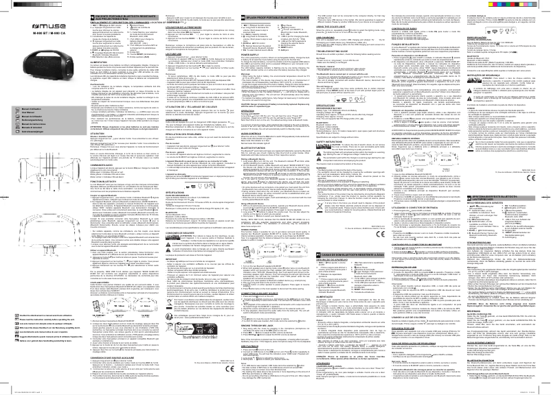 Page n°1 - Manuel utilisateur Muse M-980 BT