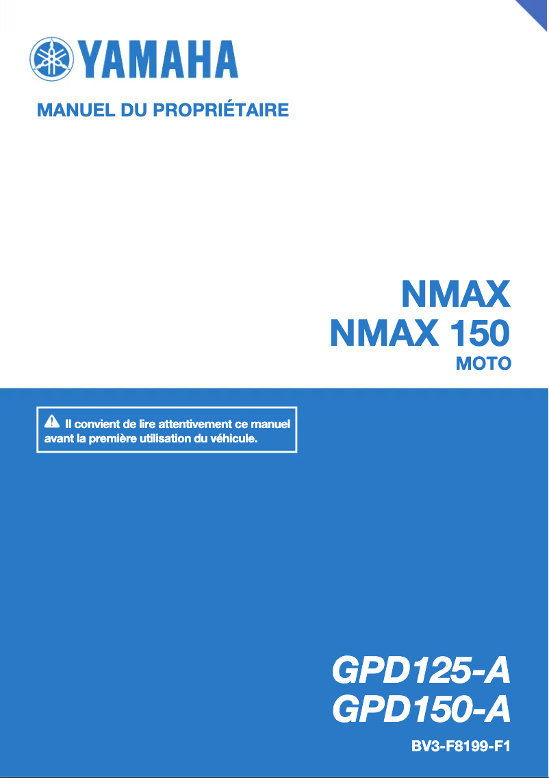 Page 1 de la notice Manuel utilisateur Yamaha NMAX 125 (2019)