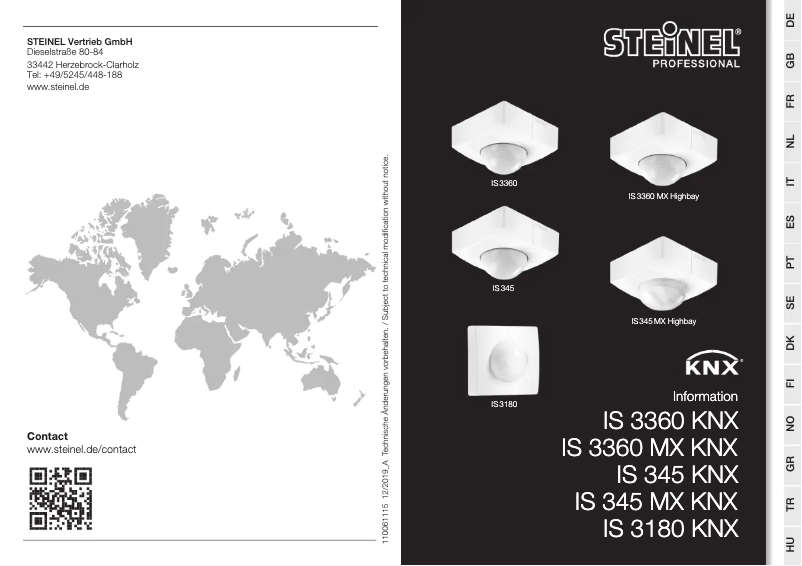 Page n°1 - Manuel utilisateur Steinel IS 3360 MX KNX