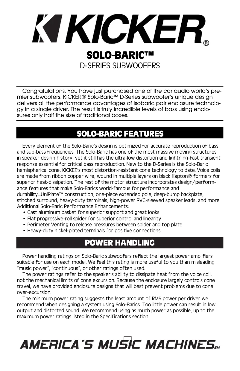 Image de la première page du manuel de l'appareil Solo-Baric DS12L7