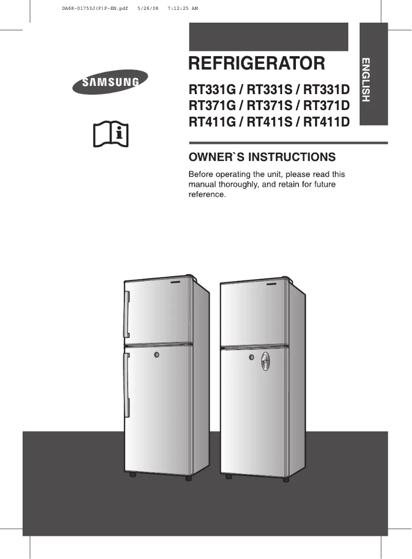 Image de la première page du manuel de l'appareil RT371GBSW