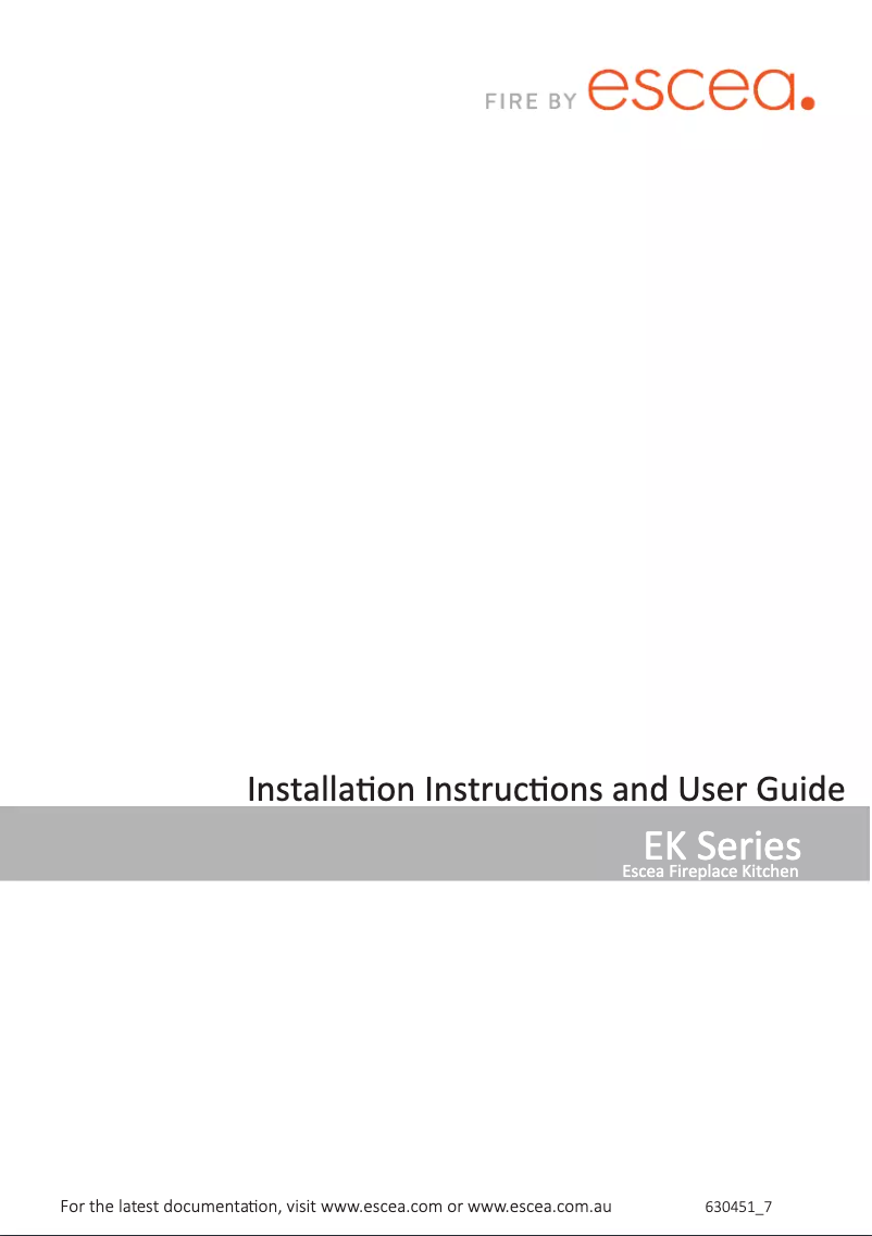 Page n°1 - Manuel utilisateur Escea EK950