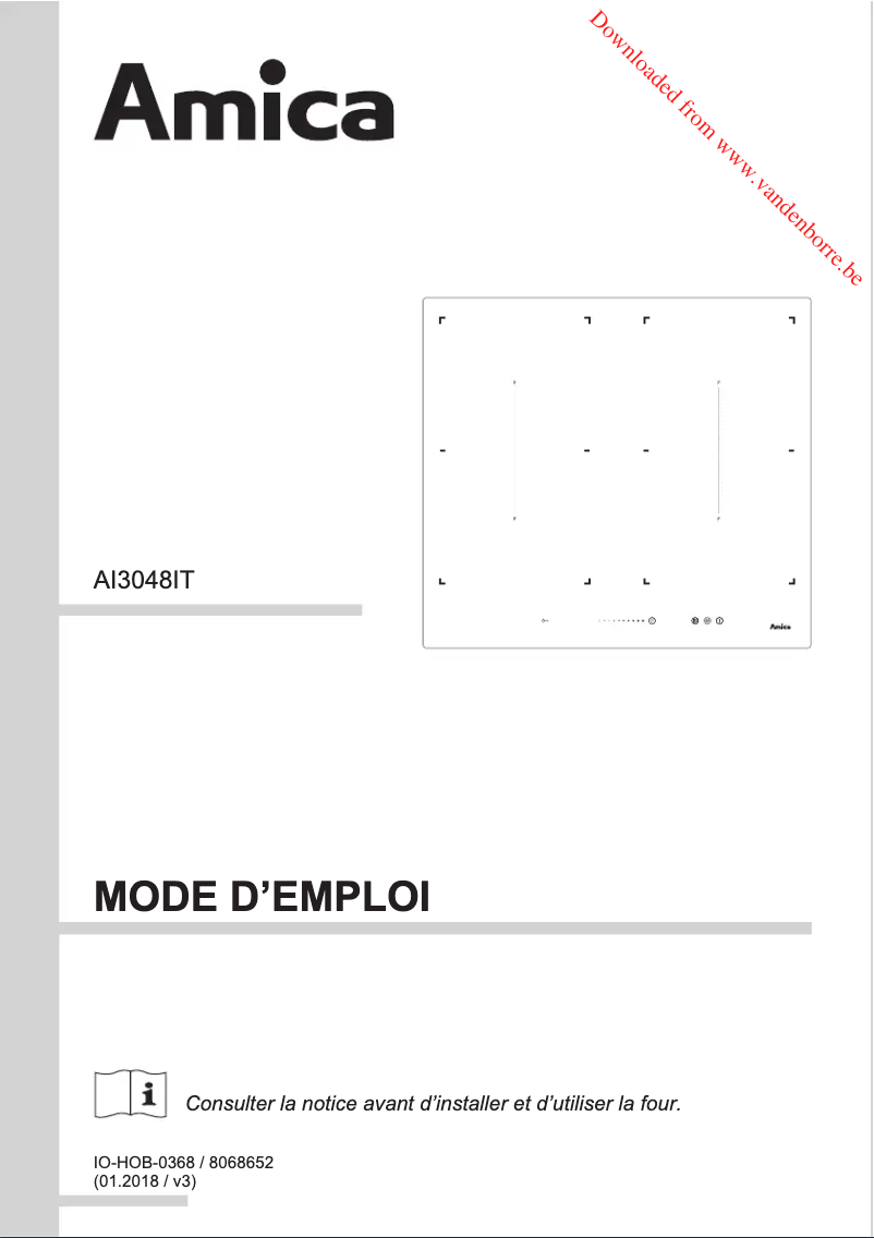 Page n°1 - Manuel utilisateur Amica AI 3048 IT