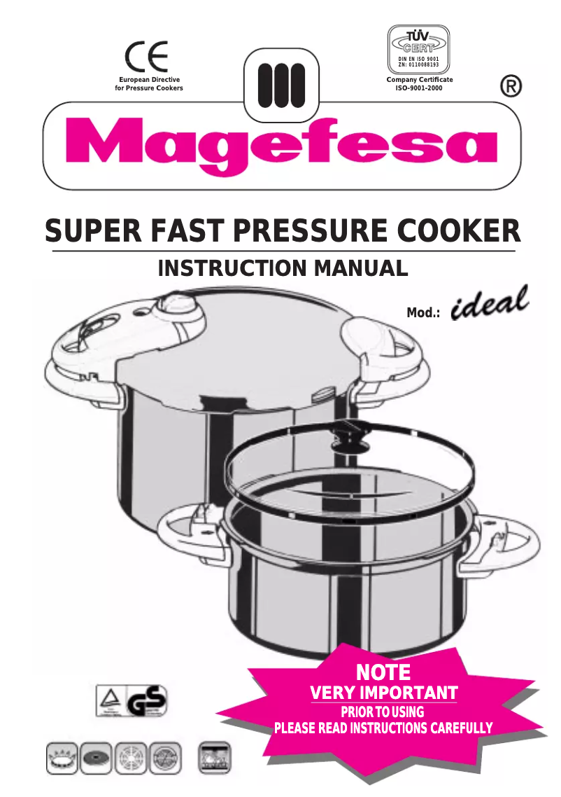 Page 1 de la notice Manuel utilisateur Magefesa Ideal