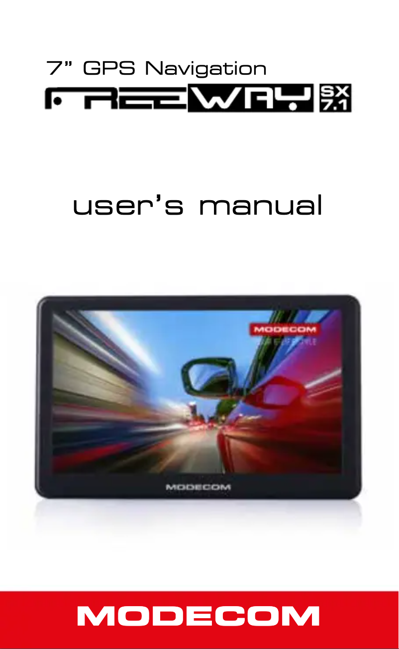 Page n°1 - Manuel utilisateur ModeCom FreeWAY SX 7.1