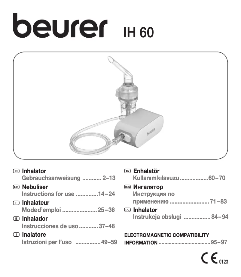 Page n°1 - Manuel utilisateur Beurer IL 60