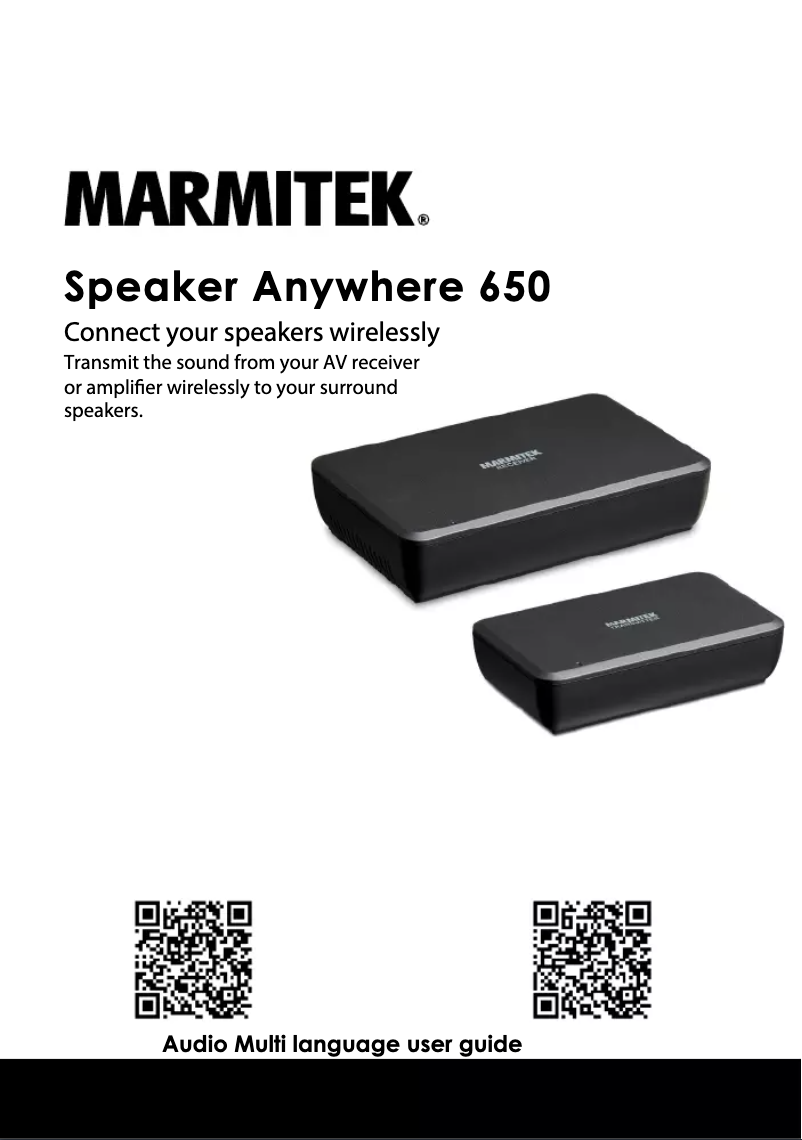 Image de la première page du manuel de l'appareil Speaker Anywhere 650