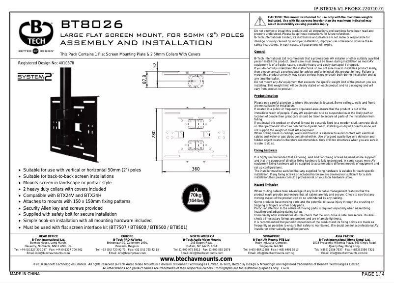 Página 1 del manual Manual de usuario B-Tech BT8026