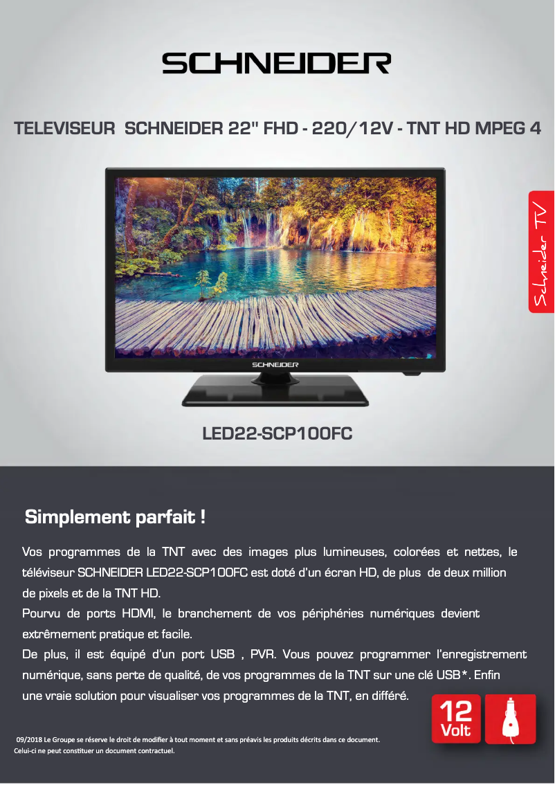 Page n°1 - Fiche technique Schneider LED22-SCP100FC