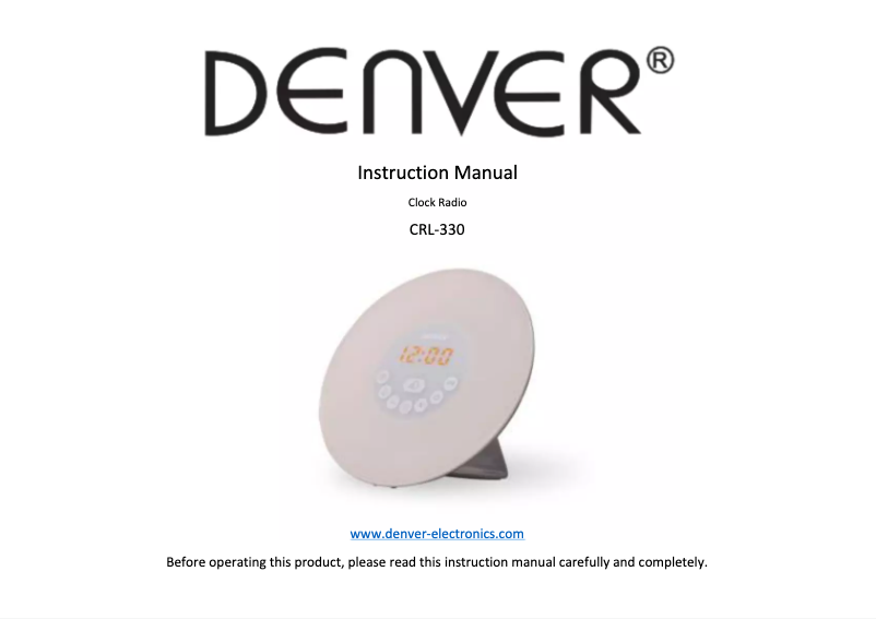 Page n°1 - Manuel utilisateur Denver CRL-330