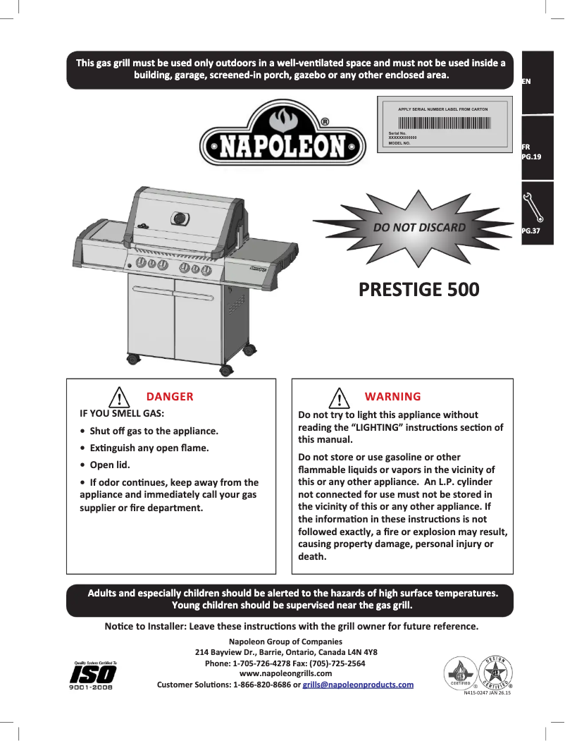 Image de la première page du manuel de l'appareil P500RBN-2