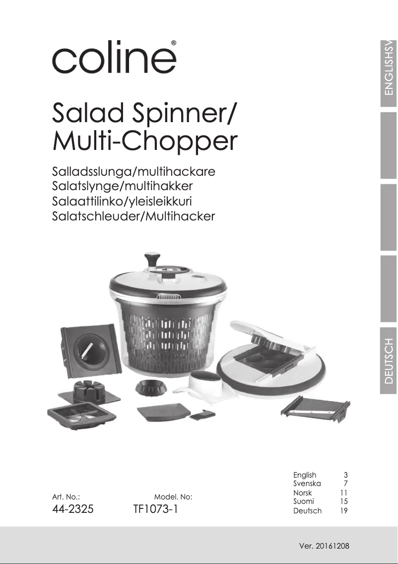 Page 1 de la notice Manuel utilisateur Coline TF1073-1