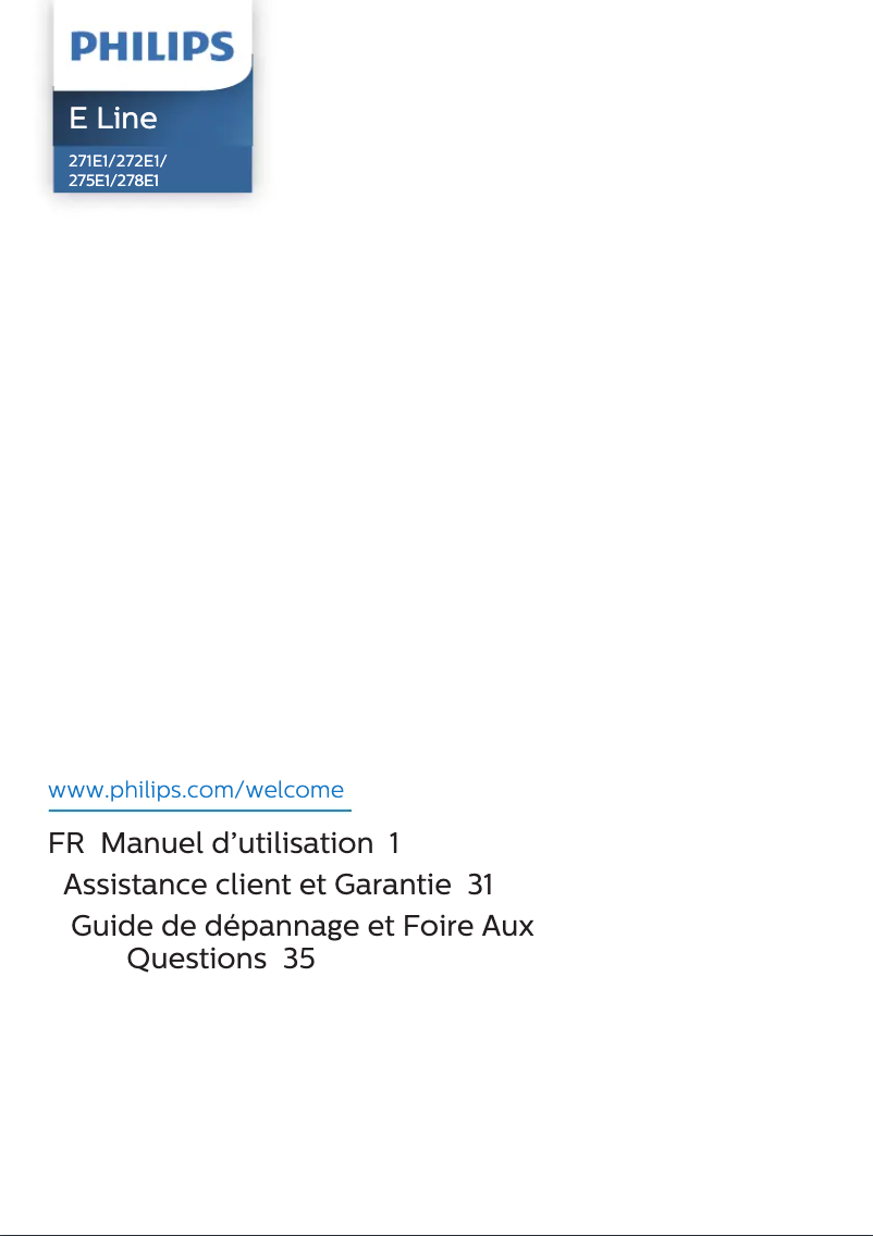 Page 1 of the manual User Manual Philips S Line 221S8LDAB