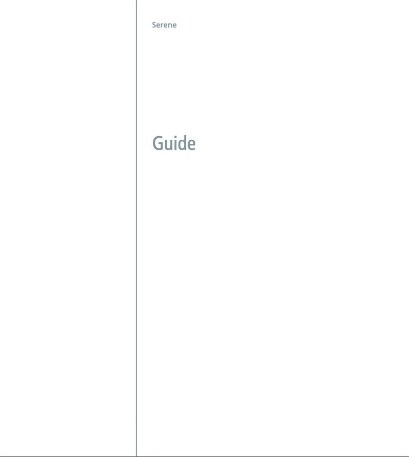 Image de la première page du manuel de l'appareil Serene