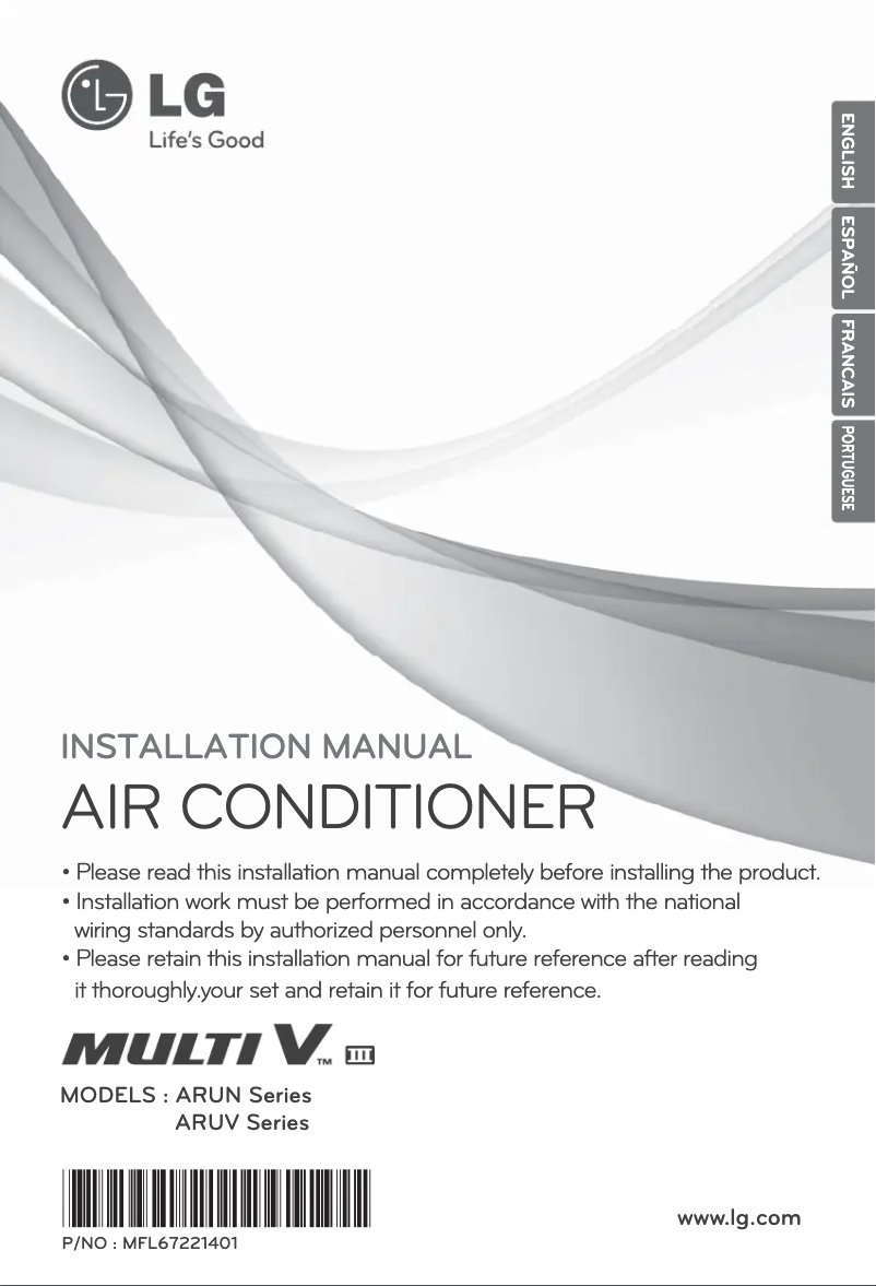 Page 1 de la notice Manuel utilisateur LG ARUV140LT3