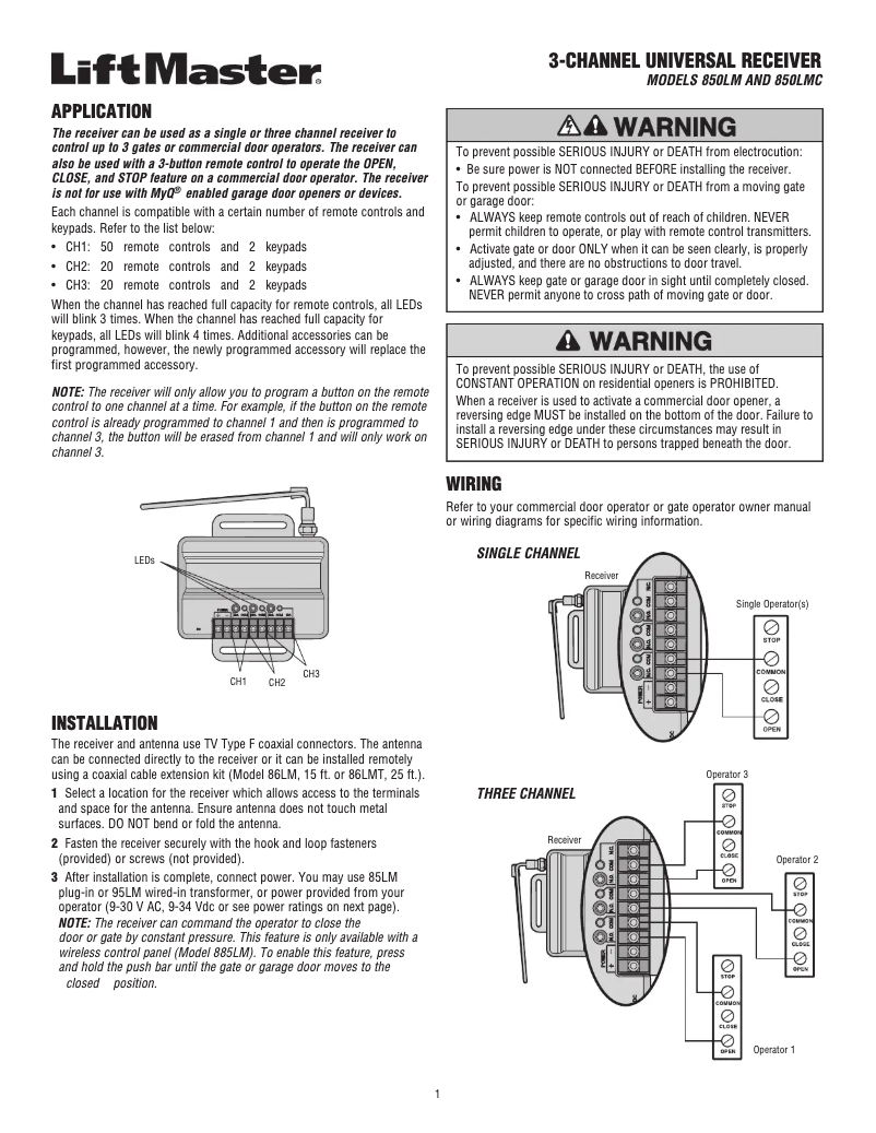 Image de la première page du manuel de l'appareil 850LM