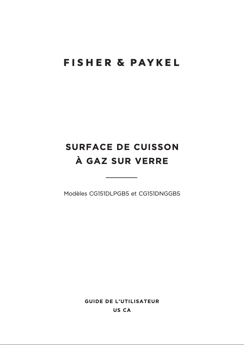 Page n°1 - Manuel utilisateur Fisher & Paykel CG151DLPGB5