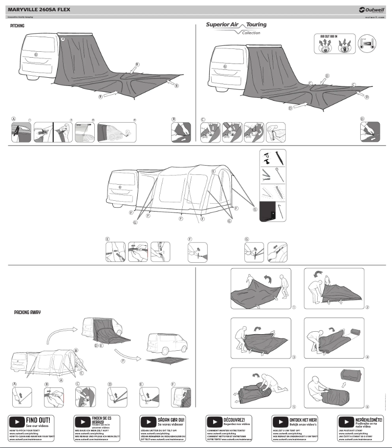 Page 1 de la notice Mode d'emploi Outwell Maryville 260SA Flex