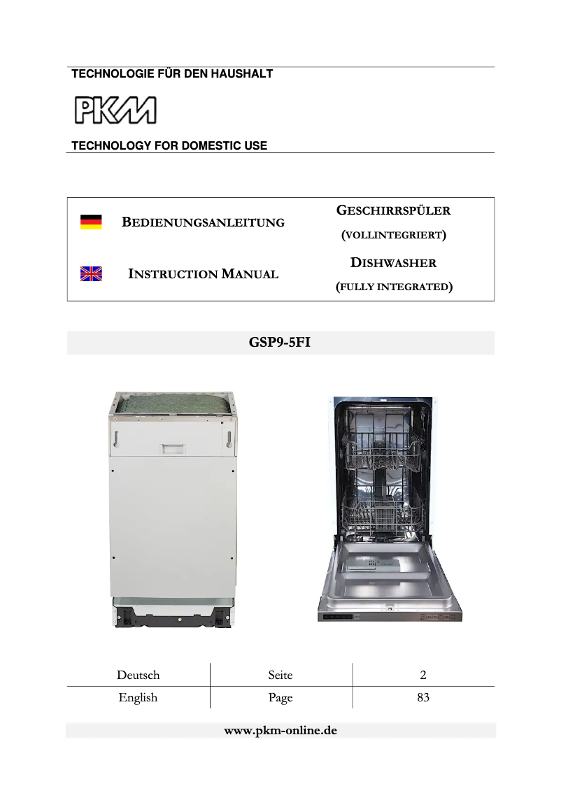 Image de la première page du manuel de l'appareil GSP9-5FI