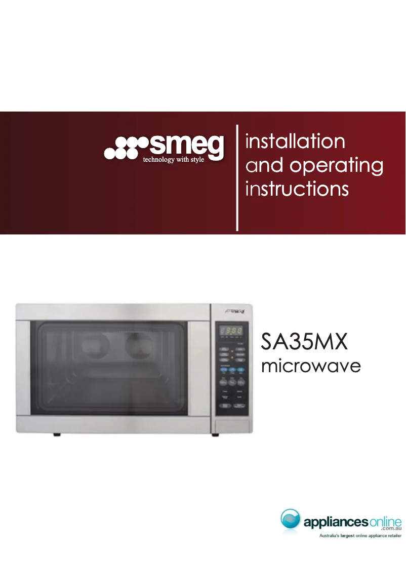 Page 1 de la notice Manuel utilisateur Smeg SA35MX