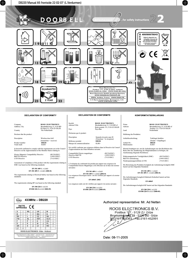 Image de la première page du manuel de l'appareil DB220