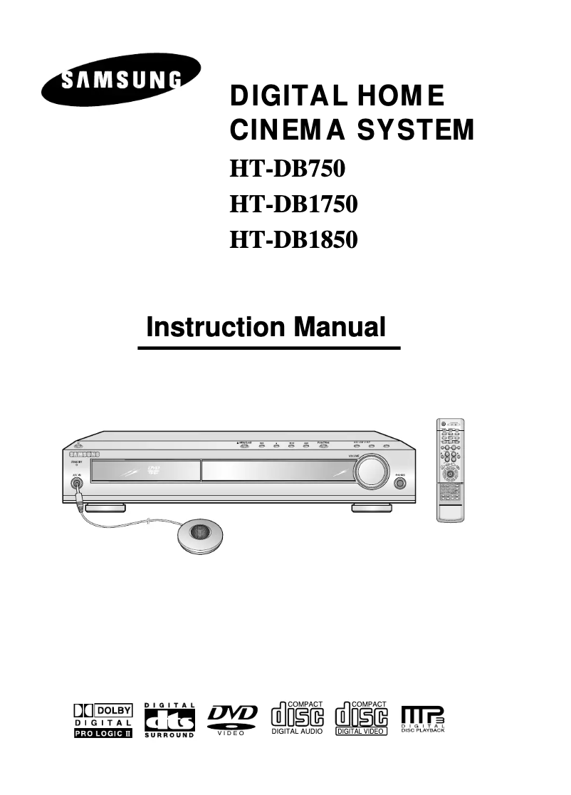 Page n°1 - Manuel utilisateur Samsung HT-DB750M