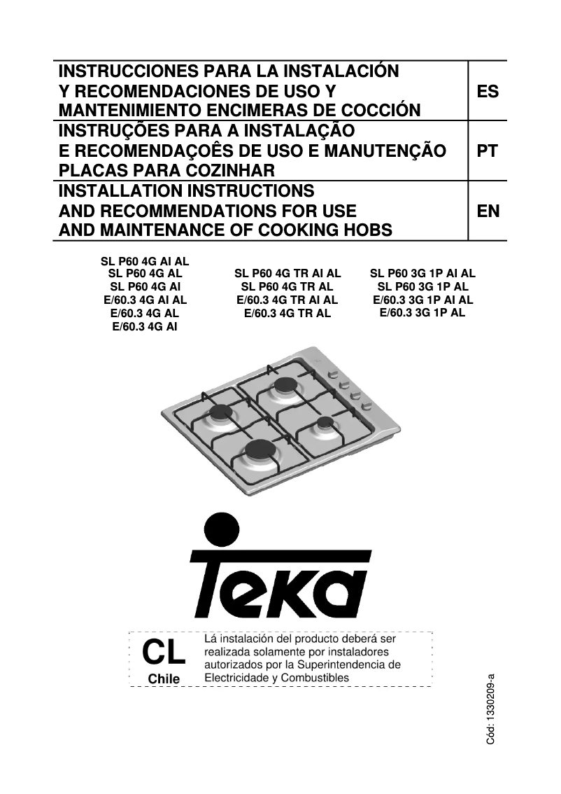 Page n°1 - Manuel utilisateur Teka E/60.3 3G 1P AL
