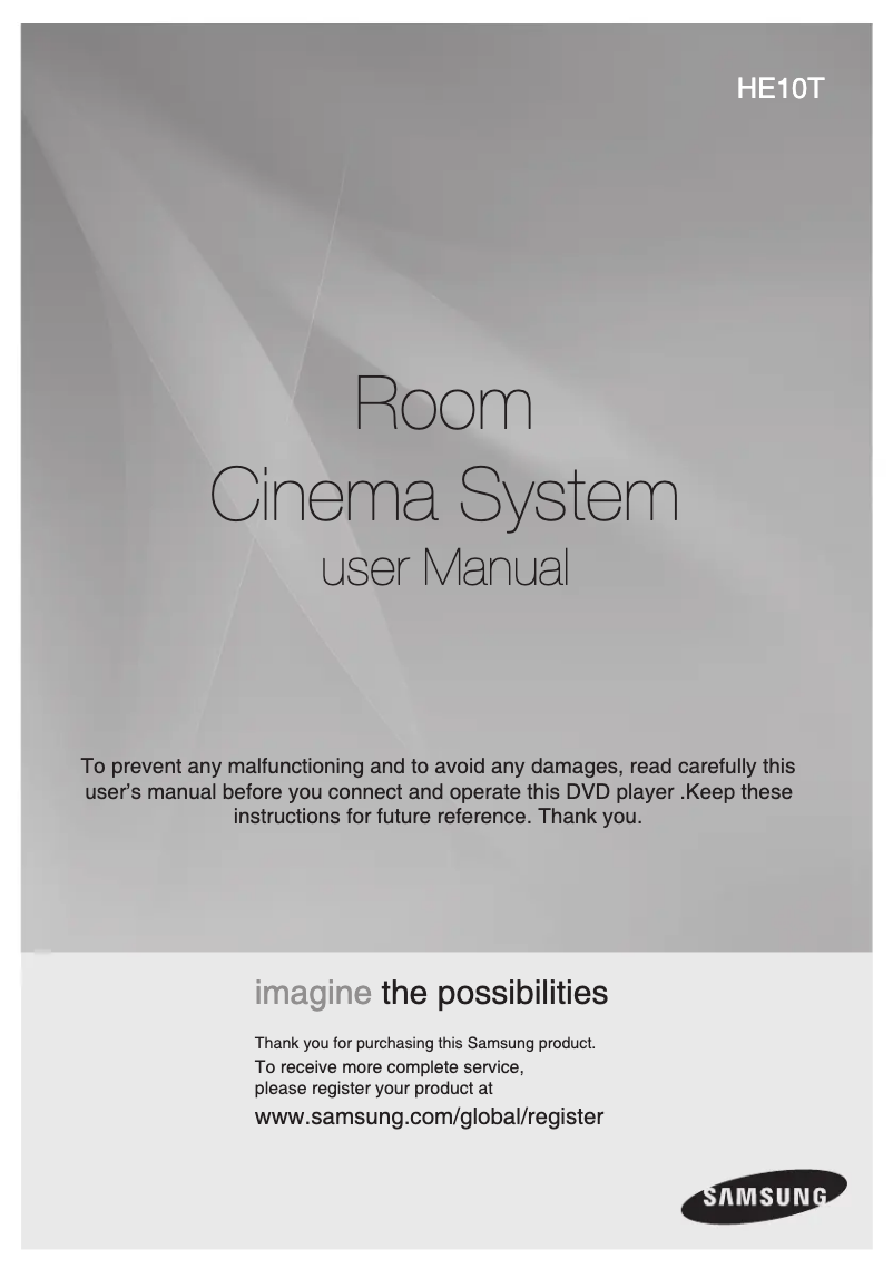 Page 1 de la notice Manuel utilisateur Samsung RTS-HE10