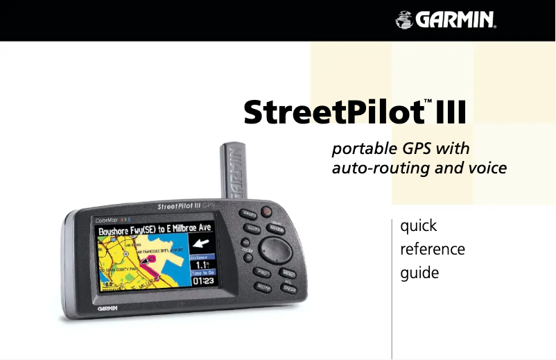 Page 1 de la notice Manuel utilisateur Garmin StreetPilot III