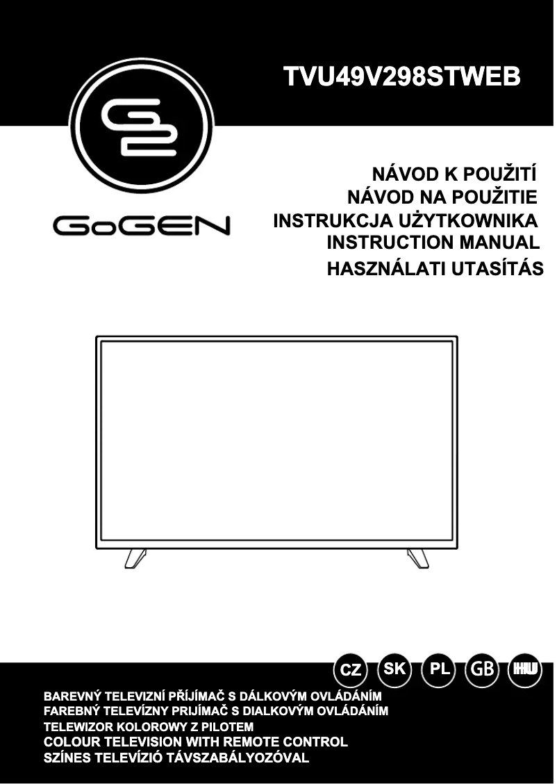 Page 1 de la notice Manuel utilisateur GoGen TVU49V298STWEB
