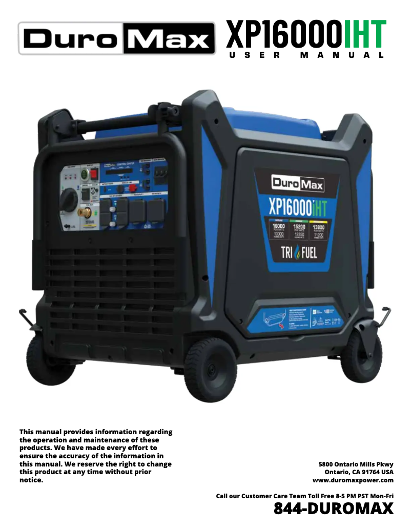 Página 1 del manual Manual de usuario DuroMax XP16000iHT