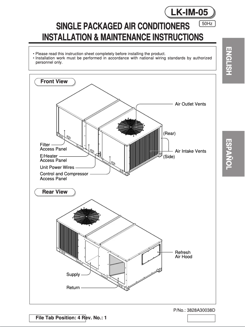 Page 1 de la notice Guide d'installation LG LK-2080CH
