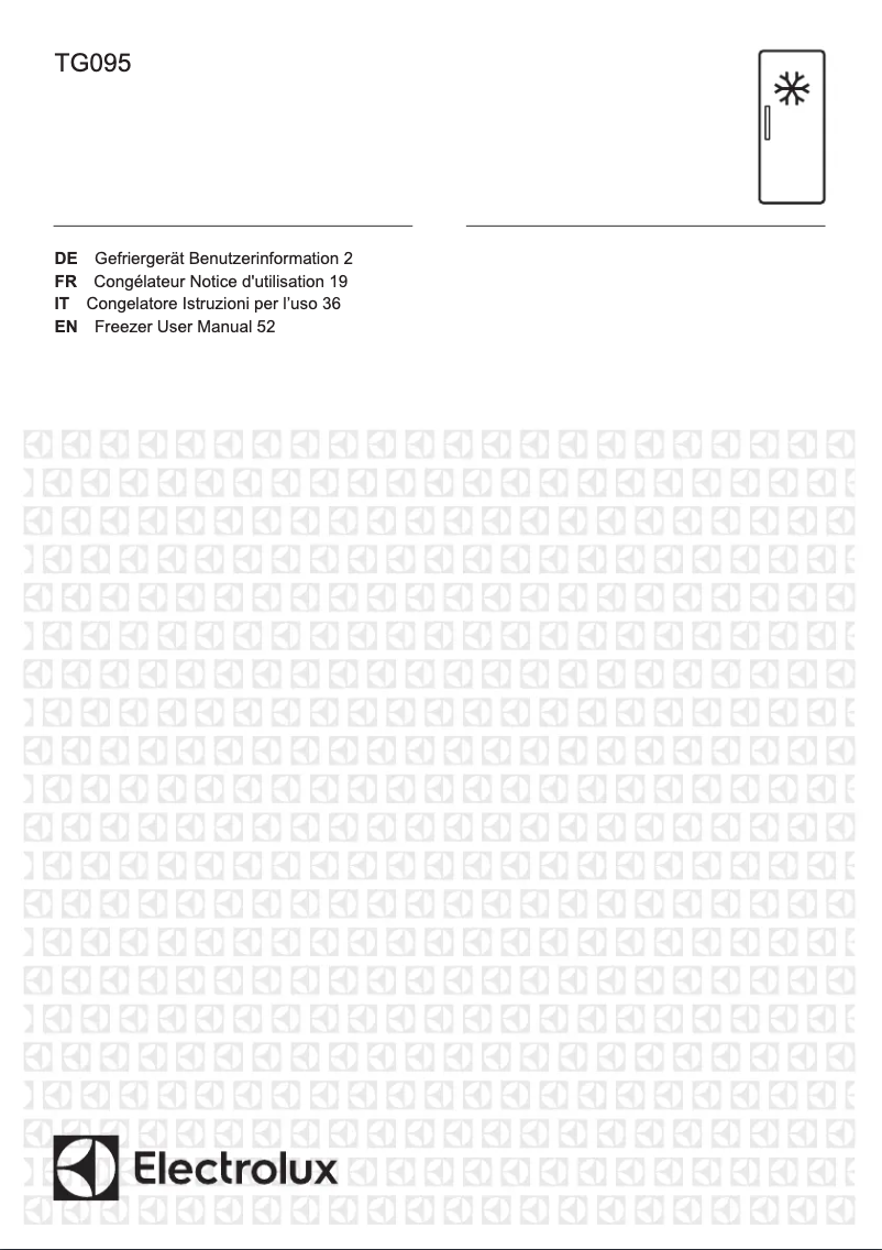 Page 1 de la notice Manuel utilisateur Electrolux TG095